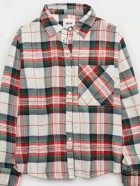 Aerie Holiday Plaid Pajama Top Small New Women's Festive Loungewear Layering